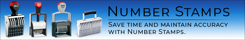 Custom Number Stamps made and shipped daily online. Free same day shipping. Excellent customer service. No sales tax - ever.